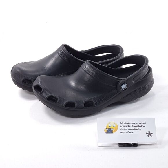 Crocs Classic Slip On Comfort Mule Clog Womens Size 8 Mens Size 6 Black Rubber - Picture 1 of 9